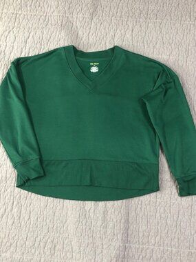 Tek Gear Sweatshirt Women Medium Green Pullover Active Athletic Fit Cropped